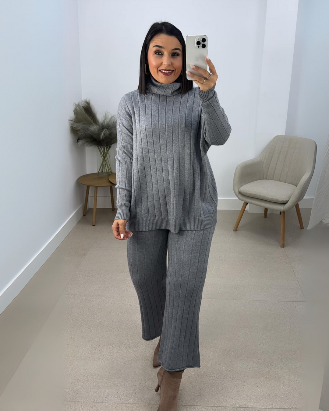 Conjunto Holgado de Dos Piezas con Suéter para Mujer