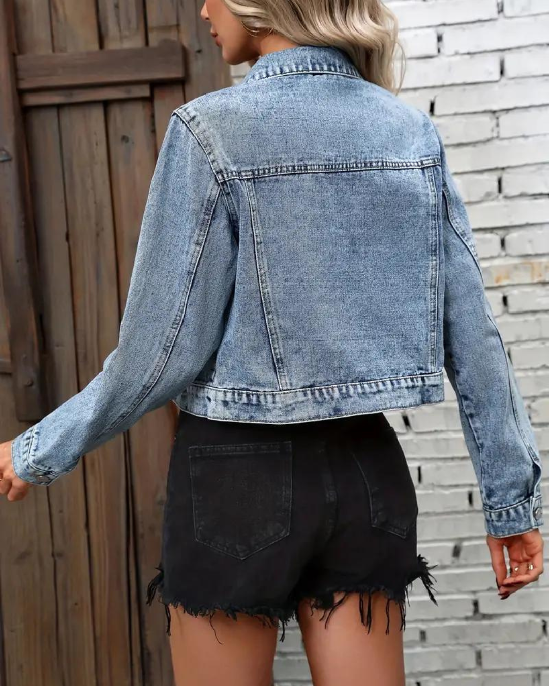 Abrigo de Mezclilla de Manga Larga