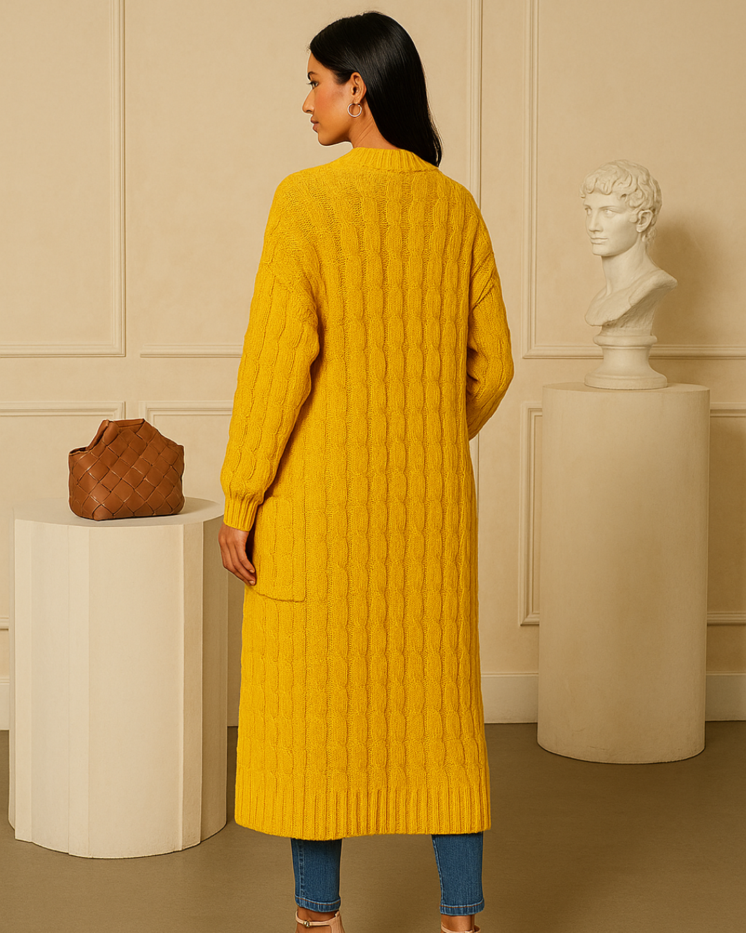 Cárdigan Largo de Punto para Mujer®