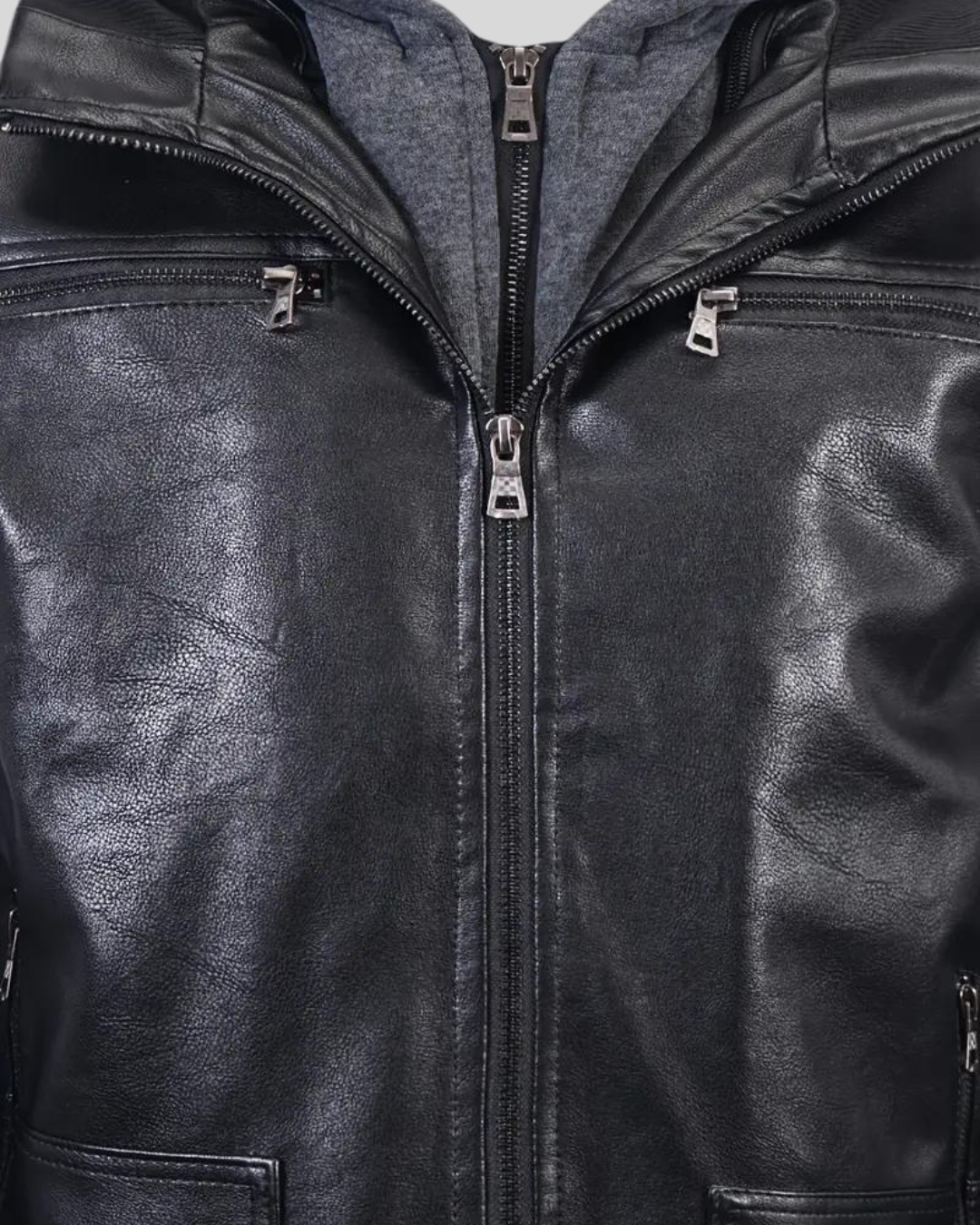 Chaqueta Rebel de Cuero con Capucha