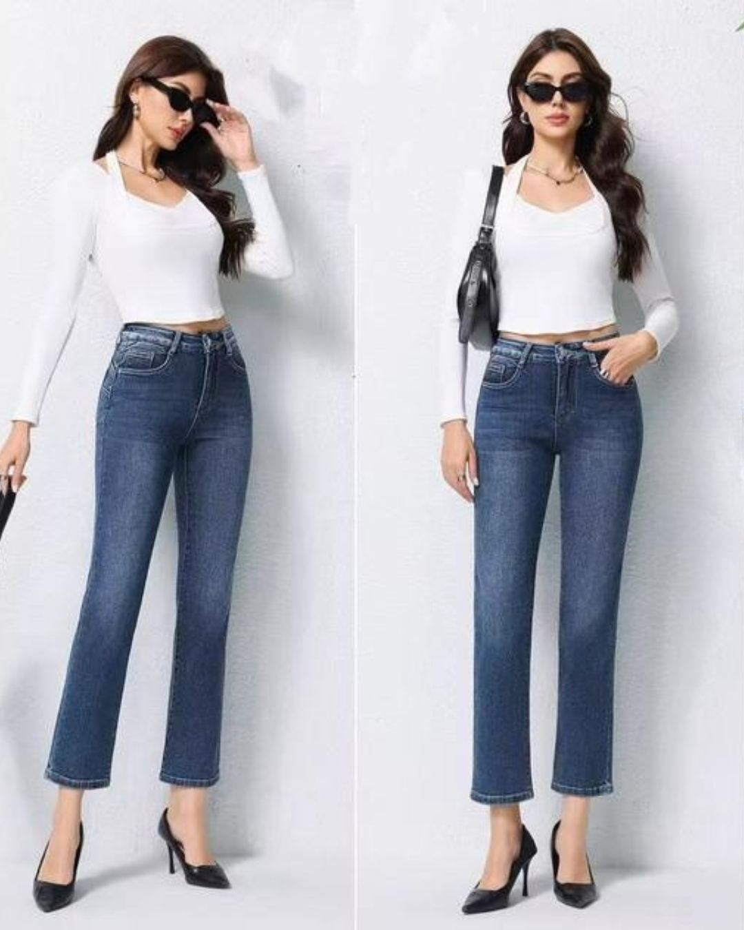 Pantalón recto con faja integrada y efecto moldeador para mujer