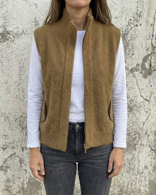 Suéter sin Mangas con Cremallera Frontal