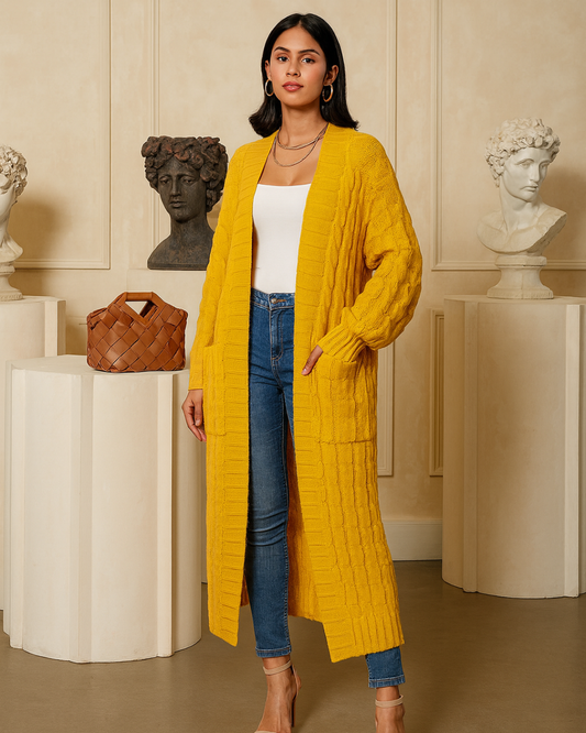 Cárdigan Largo de Punto para Mujer®