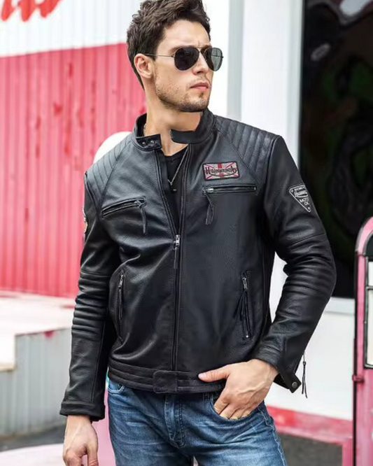 Chaqueta de Cuero Genuino para Hombre y Mujer