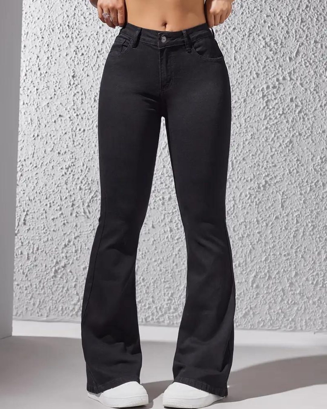 Pantalón Claro Corte Alto Estilo Campana