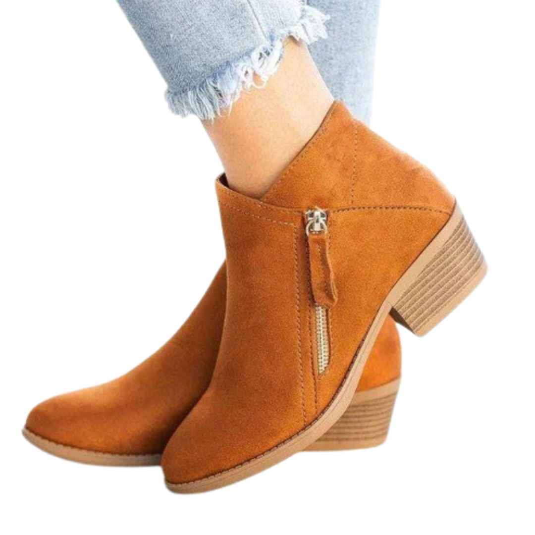 Botas con Tacón de Cuero para Mujer