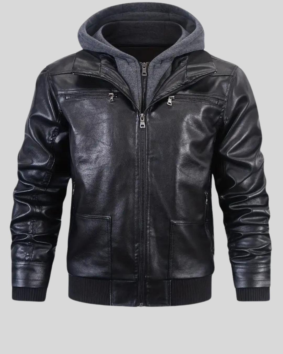 Chaqueta Rebel de Cuero con Capucha