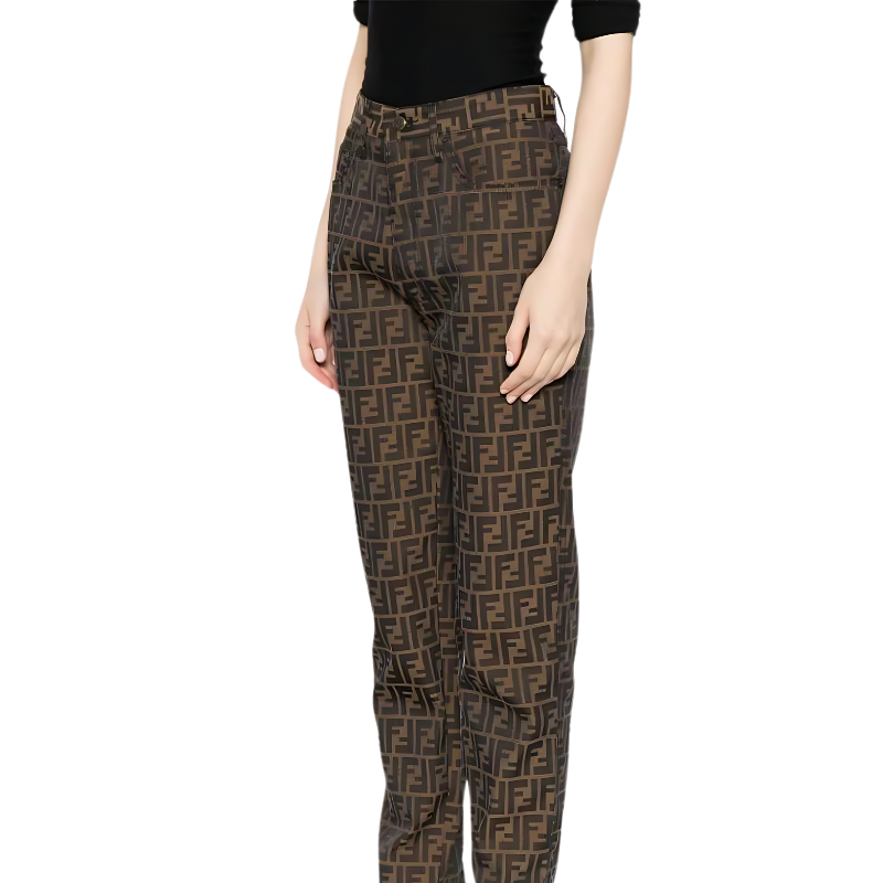 Pantalón con Estampado en Tono Marrón para Mujer