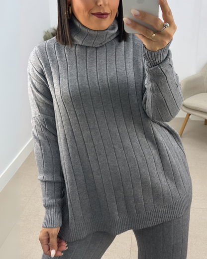 Conjunto Holgado de Dos Piezas con Suéter para Mujer