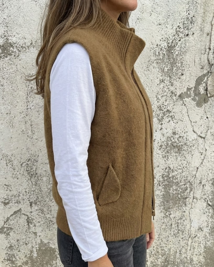 Suéter sin Mangas con Cremallera Frontal