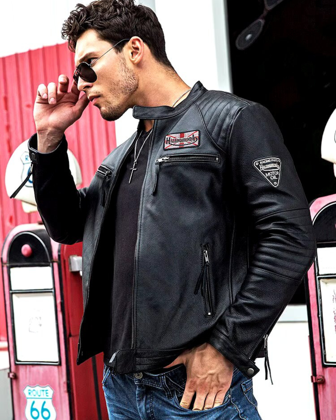 Chaqueta de Cuero Genuino para Hombre y Mujer