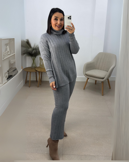 Conjunto Holgado de Dos Piezas con Suéter para Mujer