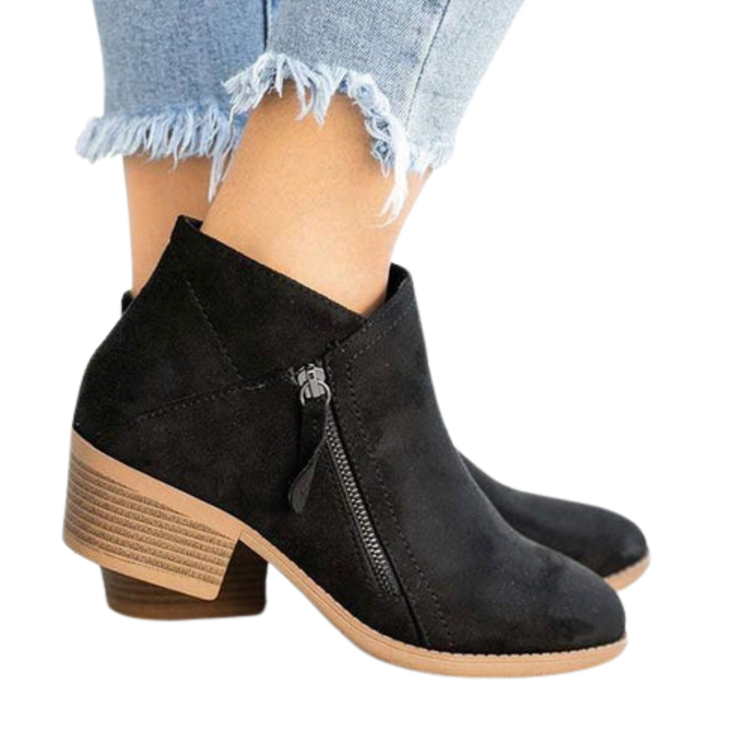 Botas con Tacón de Cuero para Mujer