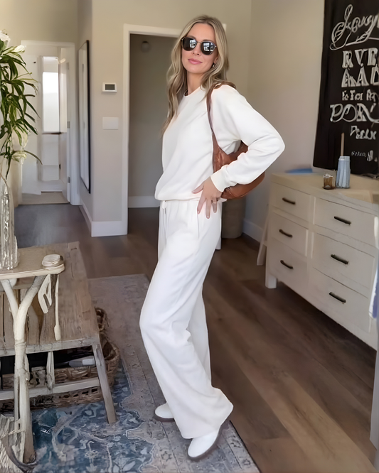 Conjunto Casual de Dos Piezas con Diseño de Cuello Redondo Para Mujer