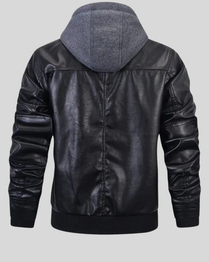Chaqueta Rebel de Cuero con Capucha