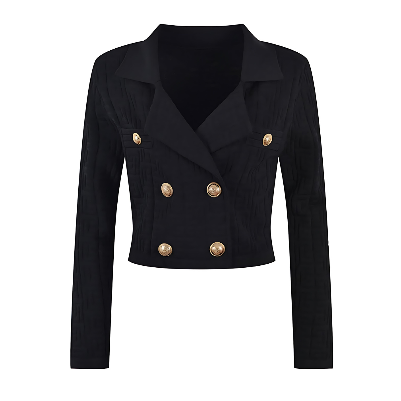 Chaqueta Blazer Versalles Elegante con Botones Dorados y Relieve