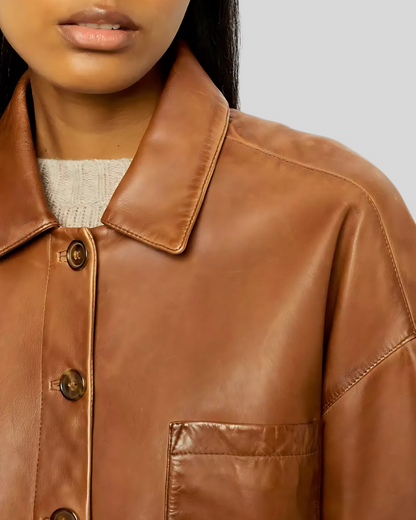 Chaqueta Minimalista de Cuero