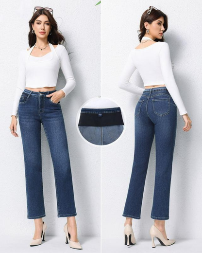 Pantalón recto con faja integrada y efecto moldeador para mujer