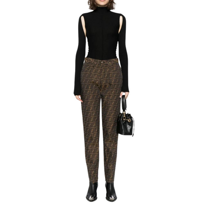 Pantalón con Estampado en Tono Marrón para Mujer