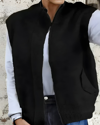 Suéter sin Mangas con Cremallera Frontal