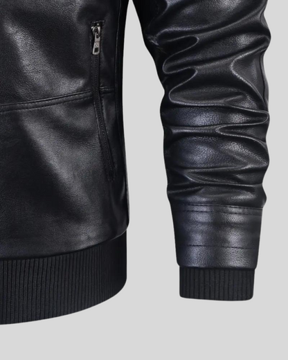 Chaqueta Rebel de Cuero con Capucha