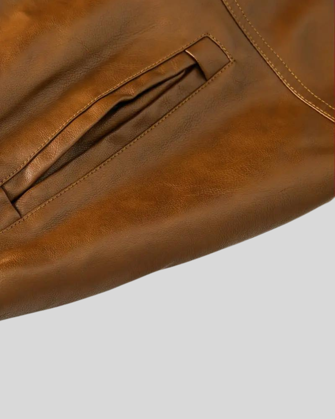 Chaqueta de Cuero con Capucha para Hombre