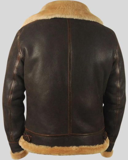 Chaqueta Aviador para Hombres en Cuero y Felpa