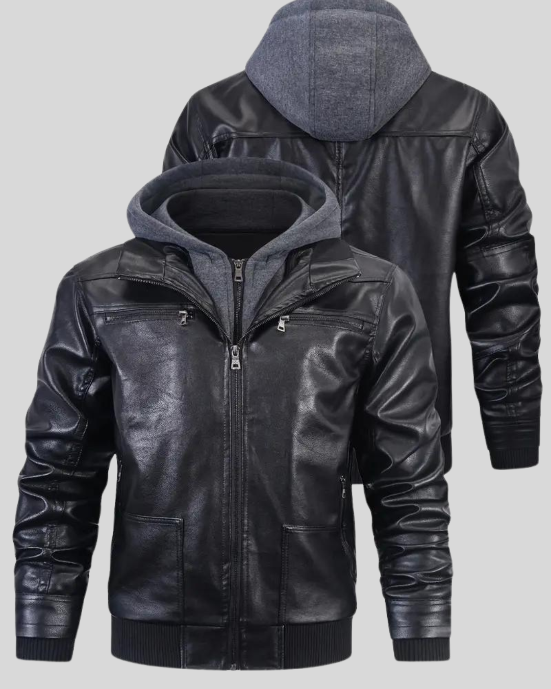 Chaqueta Rebel de Cuero con Capucha