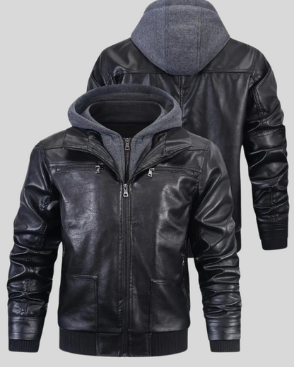 Chaqueta Rebel de Cuero con Capucha