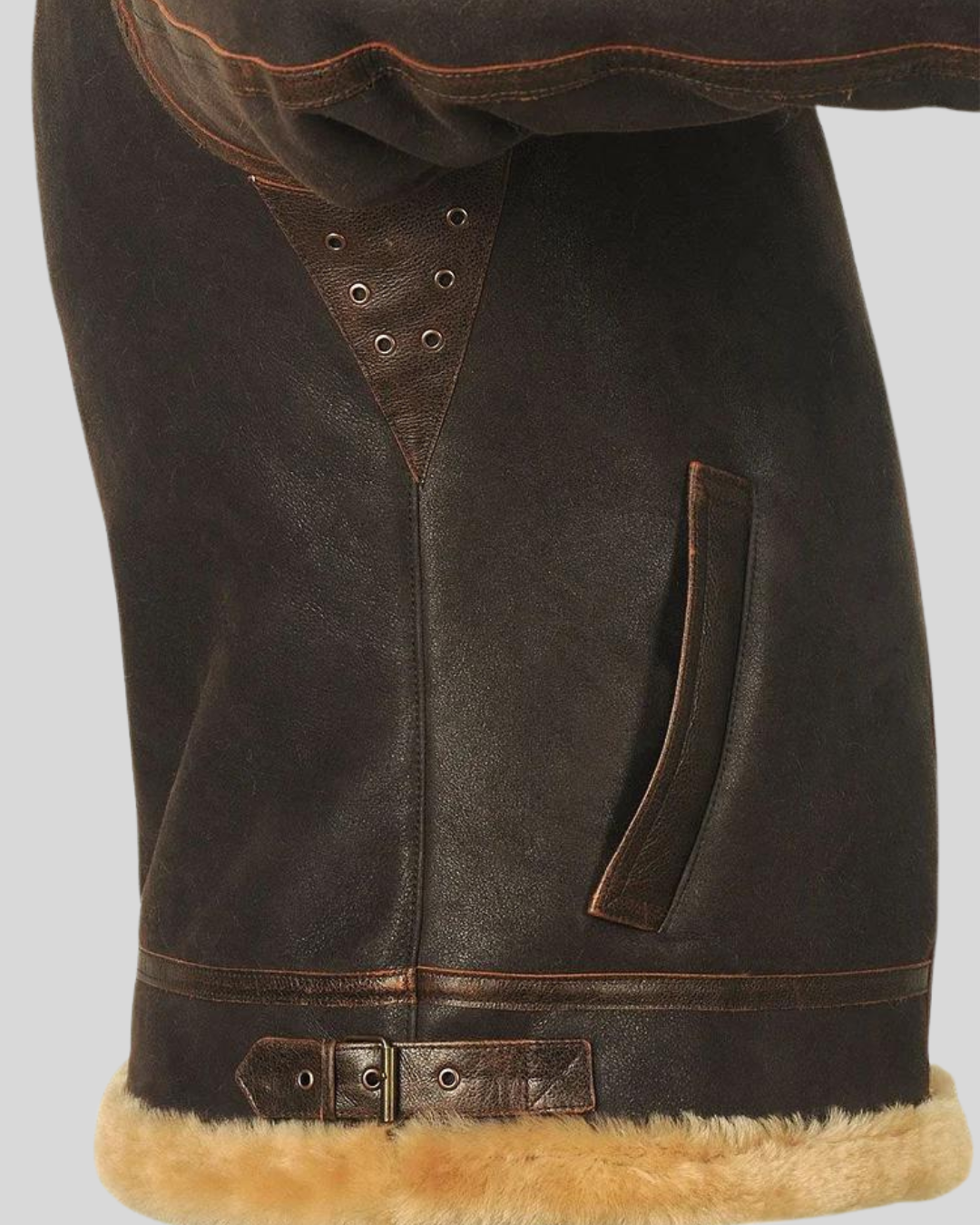 Chaqueta Aviador para Hombres en Cuero y Felpa