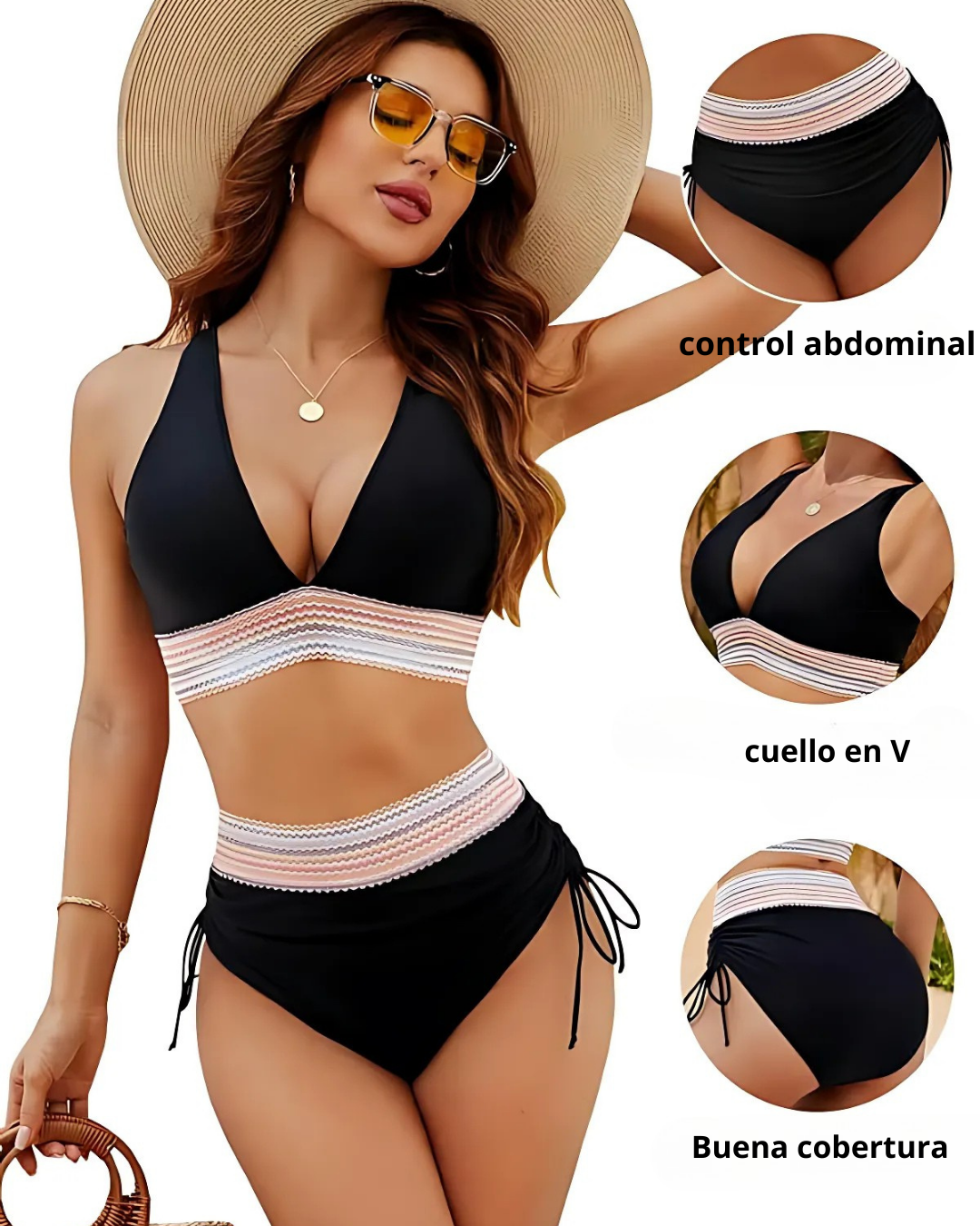 Bañador con control de abdomen para mujer