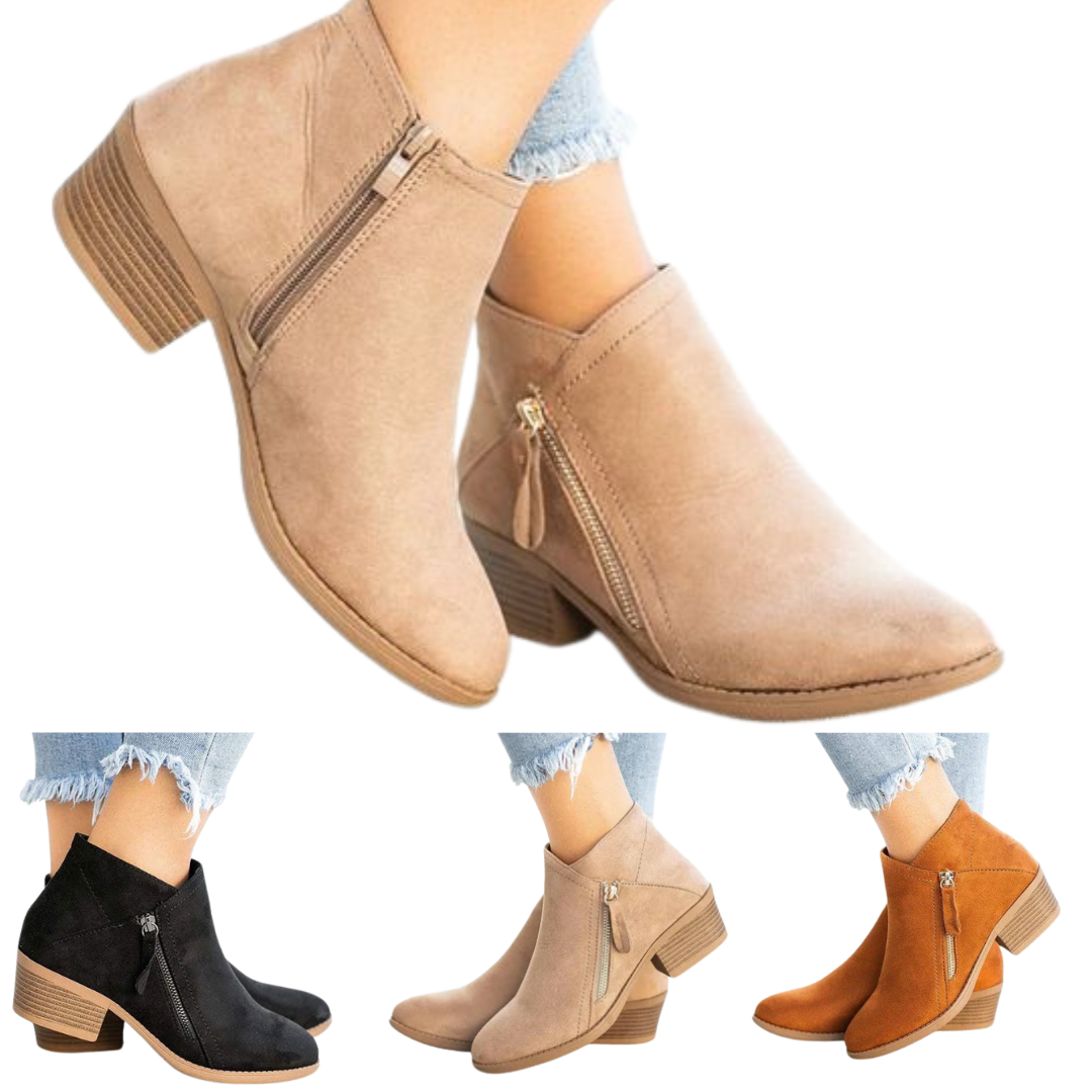Botas con Tacón de Cuero para Mujer